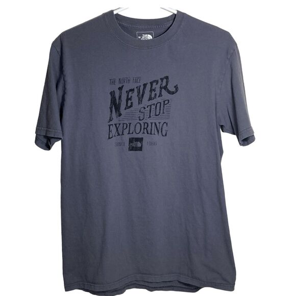 The North Face T-Shirt Mens Small Gray Logo Graphic Tee Never Stop Exploring - Picture 1 of 5